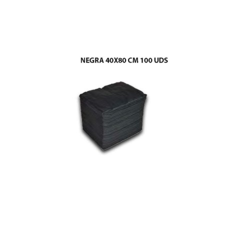 - MDM - Toallas NEGRAS Spun-lace para el cabello 40x80 cm 100 unidades