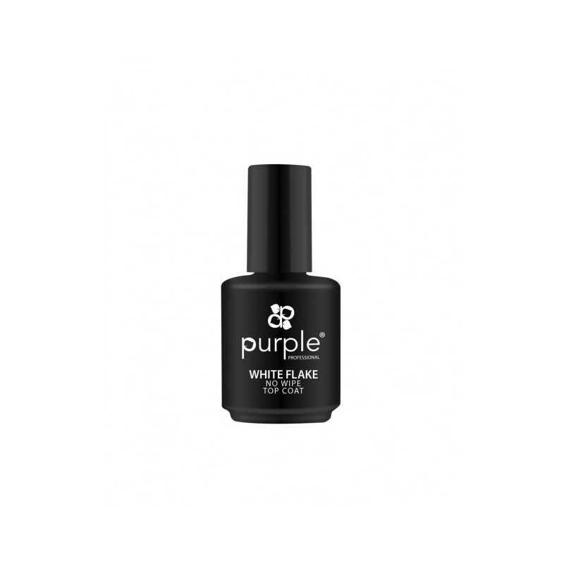 - PURPLE - Top Coat WHITE FLAKE No Wipe 15 ml - PURPLE - Top Coat WHITE FLAKE No Wipe 15 ml