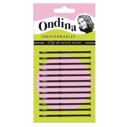- EUROSTIL - Cartón 12 unidades Clips negro Ondina 55 mm
