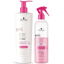 - SCHWARZKOPF - Pack Color Freeze XXL ( Champú sin sulfatos 500 ml + Spray Acondicionador 400 ml)