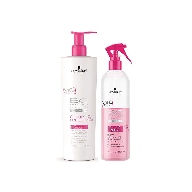 - SCHWARZKOPF - Pack Color Freeze XXL ( Champú sin sulfatos 500 ml + Spray Acondicionador 400 ml) - SCHWARZKOPF - Pack Color Freeze XXL ( Champú sin sulfatos 500 ml + Spray Acondicionador 400 ml)