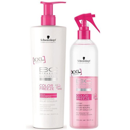 - SCHWARZKOPF - Pack Color Freeze XXL ( Champú sin sulfatos 500 ml + Spray Acondicionador 400 ml)