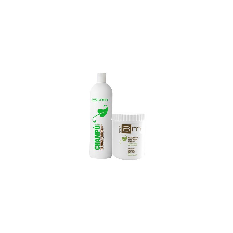- TAHE - Pack Blumin Té Verde y Menta (champú 1000 ml + mascarilla 700 ml) - TAHE - Pack Blumin Té Verde y Menta (champú 1000 ml + mascarilla 700 ml)