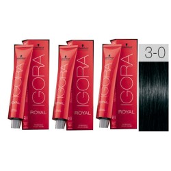 - SCHWARZKOPF - Pack 3 tintes 3/0 Castaño Oscuro 60 ml
