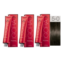 - SCHWARZKOPF - Pack 3 Tintes 5/0 Castaño Claro 60 ml